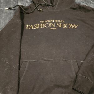 Black Victoria's Secret 2025 Fashion Show Hoodie With Gold Bling Size LARGE